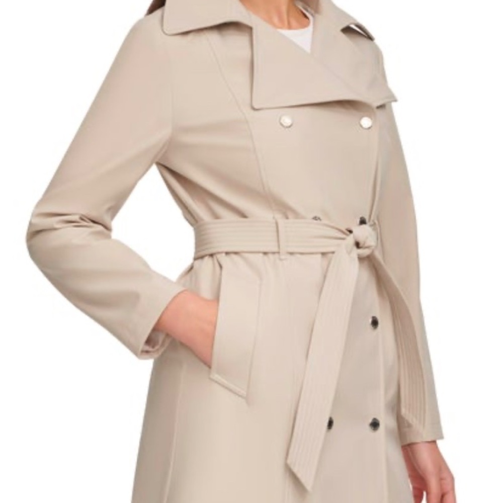 Calvin Klein Ladies' GREEN Medium Trench Coat New with tags - Picture 4 of 8